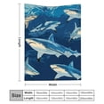 thumbnail image 3 of FCXZI Sharks Ocean Illustration Flannel Blanket - Soft Warm Multi-Purpose 30*40in, 3 of 7