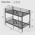 thumbnail image 2 of avobird Bunk Bed with Ladder and high Guardrail,19 bed crossbars, Able to Split, Metal Bunk Bed, Storage Space, Noise Free,Twin Over Twin Size,Black, 2 of 5