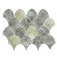 thumbnail image 4 of The Tile Life Seashell Gray Glossy Glass Fish Scale Mosaic Wall Tile, 12 x 12 in, 1-Piece, 4 of 11