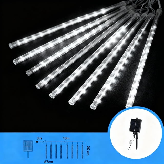 Guirnaldas De Luces Led Solares 16pcs 10m Navidad Adornos Blanco