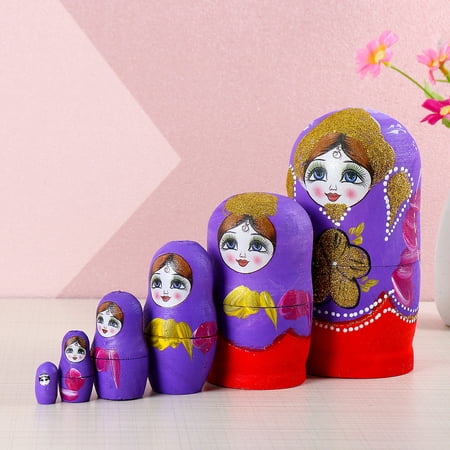 6 Pcs Russian Hand Painted Nesting Doll Matryoshka Stacking Toys Babushka Dolls Kids Gift