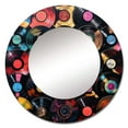 thumbnail image 2 of Designart "Melodic Colors of Vinyl Records III" Music Multi-Color Large Round Mirror - Round Mirror Wall Décor - Pop Art Round Printed Mirror 29" x 29" Inch, 2 of 5