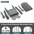 thumbnail image 4 of TORVA Folding Adirondack Chair, Fire Pit Chair,Patio Outdoor Chairs All-Weather Proof HDPE Resin for BBQ Beach Deck Garden Lawn Backyard, Gray, 4 of 8