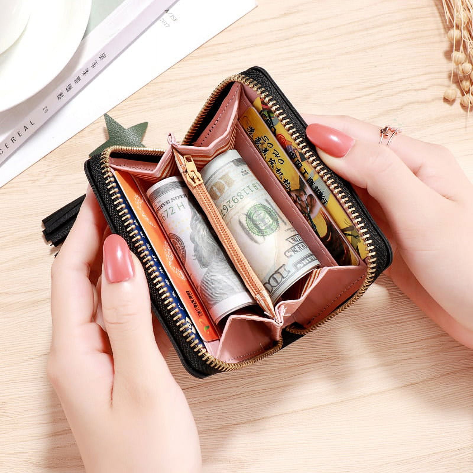Women PU Leather Short Wallets Female Zipper Hasp Clutch Ladies Small Coin  Purses ID Credit Card Holder Money Bag Handbags