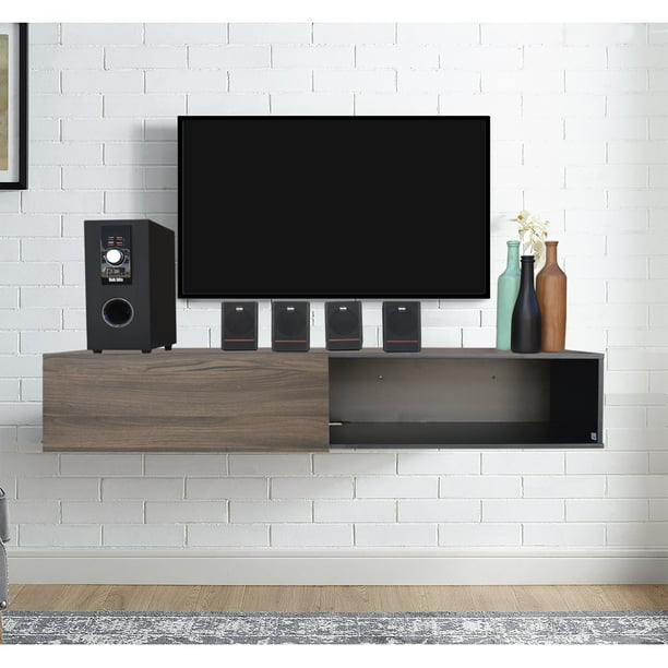 Mueble para tv de 55 Flotante Hogare Centro De Entretenimiento de 120 cms con 2 Espacios de Almacenamiento y una Puerta