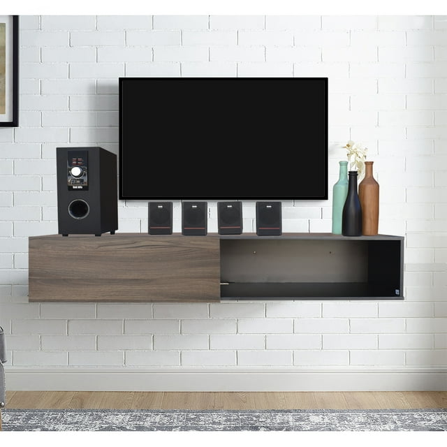 Mueble para tv de 55 Flotante Hogare Centro De Entretenimiento de 120 cms con 2 Espacios de Almacenamiento y una Puerta