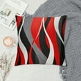 thumbnail image 2 of COMIO Geometric Striped Throw Pillow Covers, Geometry Red Black Grey Stripes Pillow Covers for Sofa Couch, Colorful Lines Cushion Covers, Modern Abstract Art Decorative Square Pillow Cases, 2 of 5