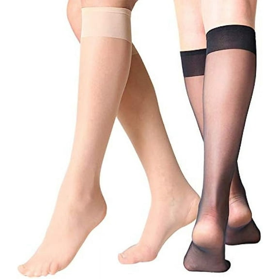 12 Pairs Lady's Sheer Knee High Stockings for Women
