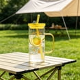 thumbnail image 1 of EGNMCR Kitchen Gadgets 400ml Glass Water Cup With Cup Lid And Glass Straw Fruit Patterns Decoration Beverage Cup Coffee Cup Cold Drink Cup Outdoor Or Home Office Drinking Cup glass water cup, 1 of 6