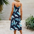 thumbnail image 6 of IROINNID A-Line Dress For Women Fashion Gorgeous Sleeveless Hollow Out Printed Print Mini Dresses V-Neck Below The Knee Dress, 6 of 8