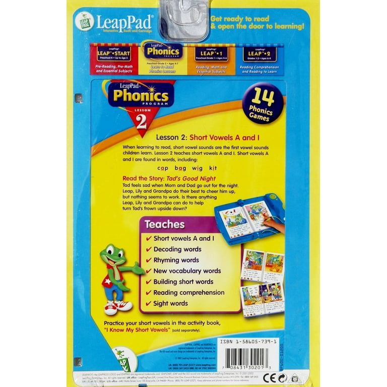 LeapPad Phonics Program Lesson 2: Short Vowels A and I: Tad's Good