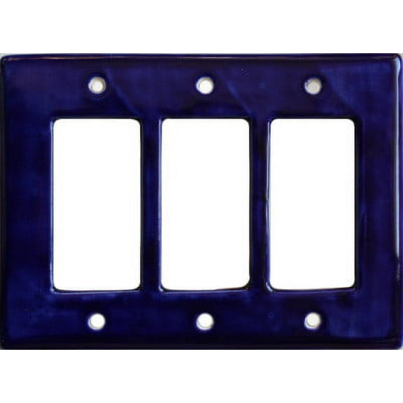 Cobalt Talavera Triple Decora Switch Plate