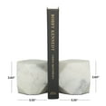 thumbnail image 3 of CosmoLiving by Cosmopolitan 4" Block Geometric White Marble Bookends (Set of 2), 3 of 7