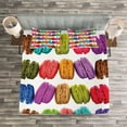 thumbnail image 3 of Ambesonne Colorful Quilted Bedspread Set 3 Pcs, Coffee Shop Cookies, Queen Size, Multicolor, 3 of 3