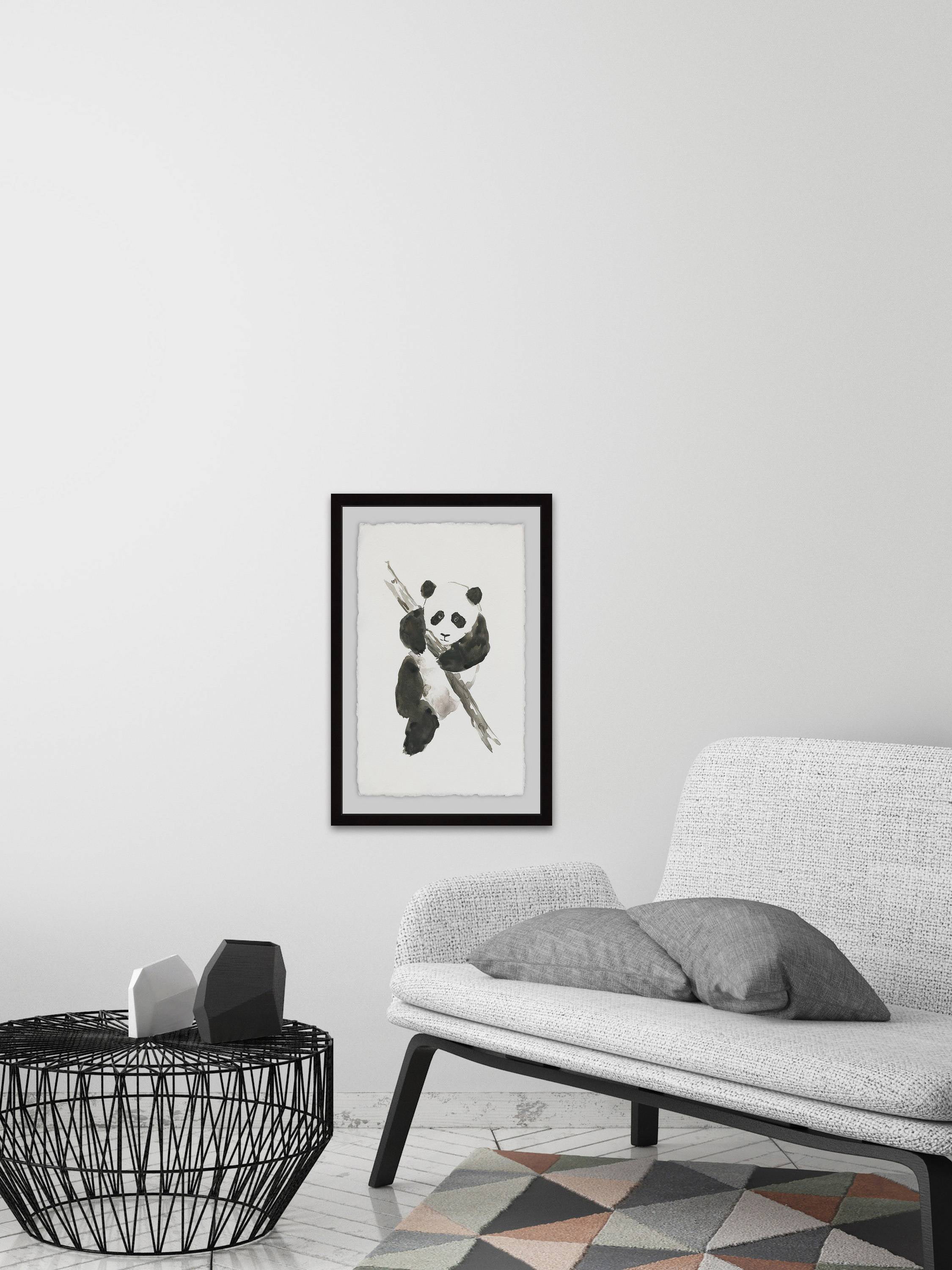 Panda on the Move Framed Painting Print