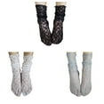 thumbnail image 2 of Boyijia Reteo Girls Fishnet Summer Lace Socks Solid Color Ankle Mesh Slouch Loose Transparent Stockings, 2 of 4