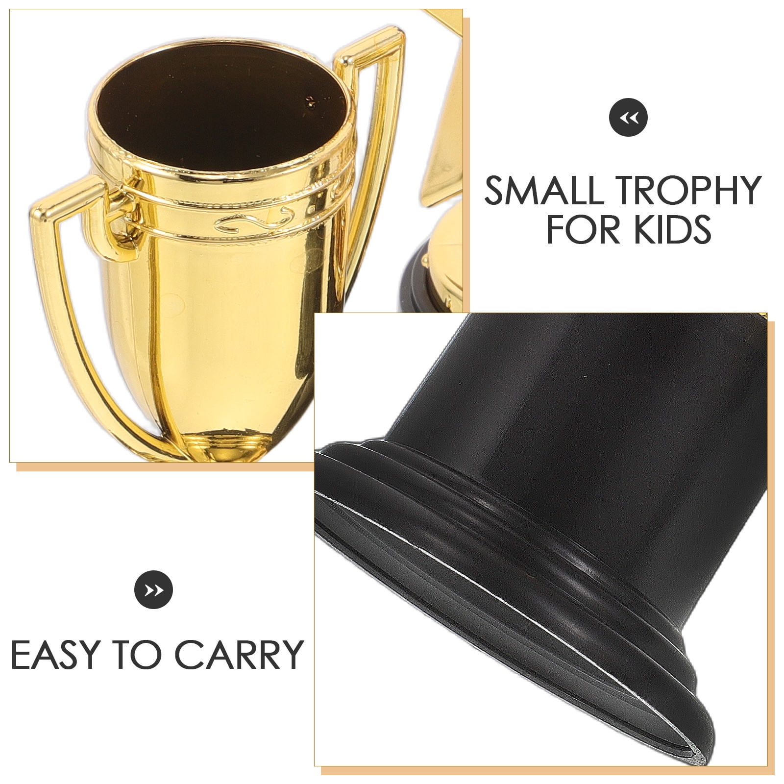 ELAYARD 15Pcs Mini Award Trophies Plastic Golden Cups for Parties Events Motivational Prizes for Participants