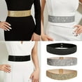 thumbnail image 2 of Sequins Wide Waist Belt Fashionable Women Waistband Elastic Waist Dress Belt for Parties and Event, 2 of 9