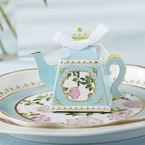 Kate Aspen, Vintage Floral Tea Party Collection, Teapot Tea Party Favor Box (Set of 24), One