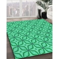 thumbnail image 3 of Ahgly Tapis Rond Lavable en Machine Intérieur Transitionnel Moyen Vert Printemps, 5 Pieds Rond, 3 of 7