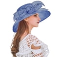 thumbnail image 2 of OIUUAK Women's Organza Church Derby Hat Bridal Tea Party Wedding Tea Party Sun Hat with Detachable hat flower Ladies Classy Organza Sun Hat Church Tea Party Wedding Kentucky Fascinator Hat, 2 of 7