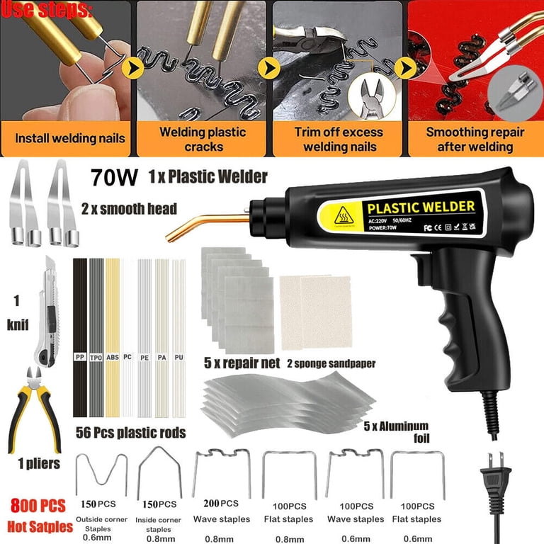 1200 Staples Hot Stapler Car Bumper Fender Welder Gun Plastic 1200 Staples Hot Stapler Car Bumper Fender Welder Gun Plastic