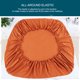thumbnail image 5 of sábana Bajera Ajustable Confortable y Transpirable de 15 "(algodón de Bolsillo Profundo, Naranja, Queen(79" x 59"/203 x 152cm), 5 of 6