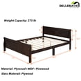 thumbnail image 3 of Full Size Bed Frame with Headboard and Footboard, Kids Platform Bed Frame Full Size, Modern Platform Bed Frame for Kids, Girls, Boys(Espresso), 3 of 10