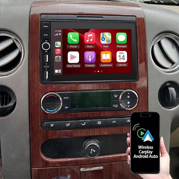 Dexico Android Car Radio for Ford F150 2004-2008, 7inch Touch Screen Car Stereo with Wirelss Carplay Android Auto Bluetooth Wifi GPS Navigation FM/RDS Backup Camera