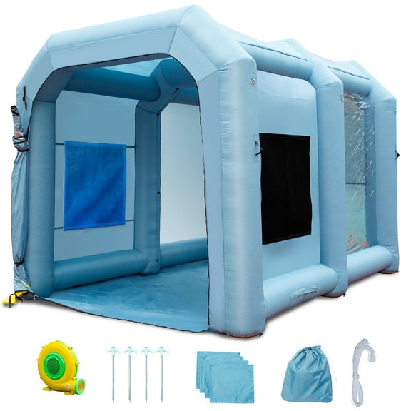 KFFKFF Inflatable Paint Booth, Dimensions 13x10x9ft, 900W Robust Air Movers Paint Tent, Vehicle Coating Tent with Air Purification for Vehicle Storing Spot, Motorcycle Shelter