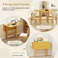 thumbnail image 6 of GOFLAME Square Drop Leaf Dining Table for 2-4 People, Folding Kitchen Table with Solid Rubber Wood Legs, Farmhouse Extendable Table for Dining Room, Living Room, Small Space, Natural, 6 of 18