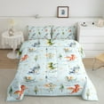 thumbnail image 2 of Feelyou Magic Dragon Teens Queen Comforter Set, Kawaii Dino Animal Blue Bedding Sets, Cartoon Cloud Stars Reversible Bedding Comforter Set, Ultra Soft Bedroom Decor, 3pcs, 2 of 8