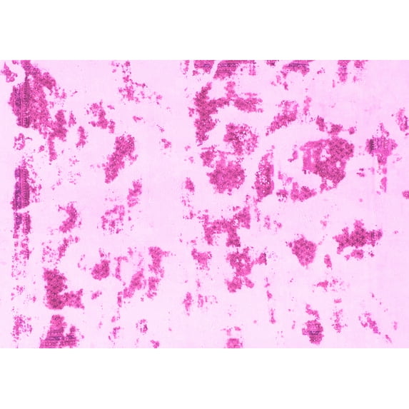 Ahgly Company Indoor Rectangle Abstract Pink Modern Area Rugs, 7' x 9'