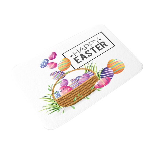 Puntoco Felpudo de franela con forma de conejito de Pascua para la puerta de la cocina