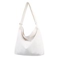 thumbnail image 1 of Trayknick Women Solid Color Canvas Shoulder Bag Adjustable Strap Handbag Storage Pouch White, 1 of 13