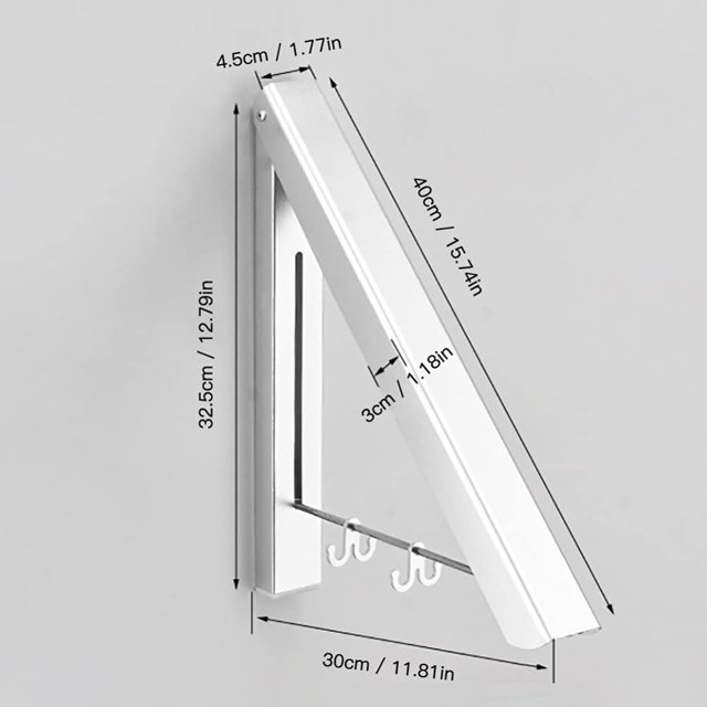 Balcón Plegable Prenda de ropa sin mejora Espacio Aluminio Colgando ropa de hotel Baño Invisible telescópico, negro