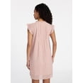 thumbnail image 6 of Time and Tru Women's Cotton Eyelet Mini Dress with Flutter Sleeves, Sizes XS-XXXL, 6 of 6