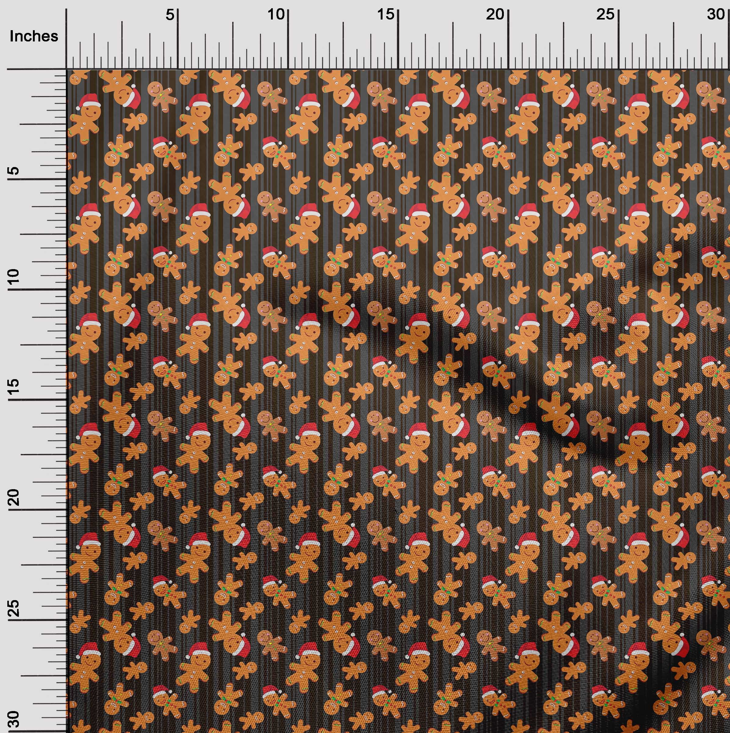 oneOone Cotton Poplin Twill Brown Fabric Christmas Fabric For Sewing Printed Craft Fabric By The Yard 56 Inch Wide