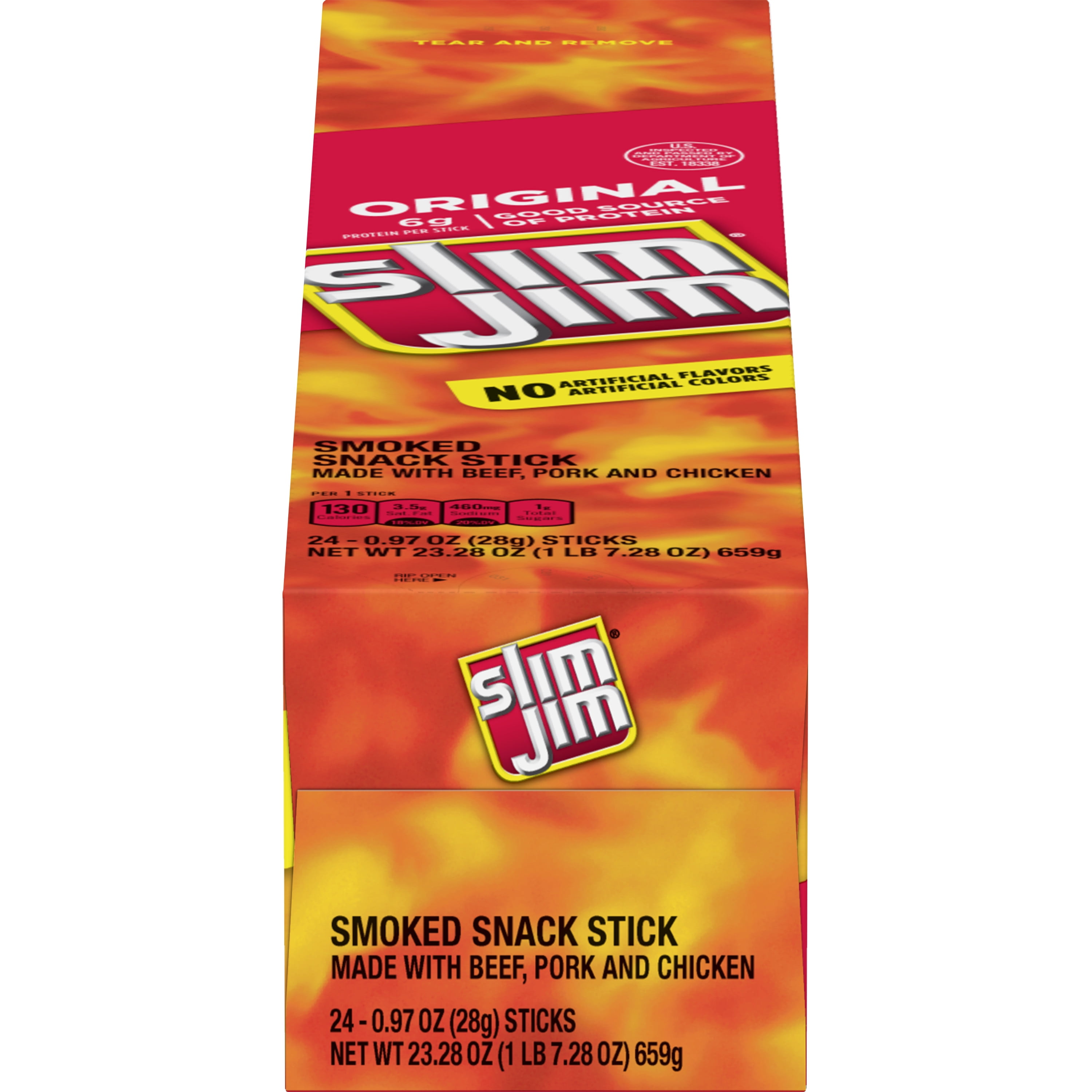 Slim Jim smoked meat sticks original .97 oz. 24count