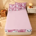 thumbnail image 4 of Homewish Cute Ghost Pumpkin Zipper Full Size Comforter Sets with Fitted Sheet and 2 Pillowcases for Girls, Halloween Spider Bow Zipper Bedding Set, Soft Pink, Pink Reversible, 4 of 7