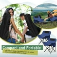 thumbnail image 5 of 2 Pack Compact Camping Chairs Portable Folding for Outside with Carry Bag Lightweight Moon Chairs for Travel Picnic Hiking Beach Fishing, 600D Oxford, Supports 330lbs(Blue), 5 of 14