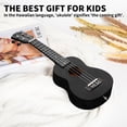 thumbnail image 3 of Ukelele negro AODSK Concert para principiantes de 23 pulgadas con correa de nailon, 4 púas, regalo navideño, 3 of 6