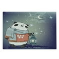 thumbnail image 1 of Panda Cutting Board, Panda Bear with a Scarf Outside in the Starry Winter Night Grunge Looking Art, Decorative Tempered Glass Cutting and Serving Board, Large Size, Multicolor, by Ambesonne, 1 of 1