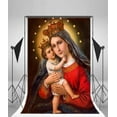 thumbnail image 3 of ABPHOTO 5x7ft Photography Backdrop Christ Madonna and Crown Shining Stars Religion Belief Culture Holy Lights History Pray Merry Christmas Photo Background Backdrops, 3 of 4