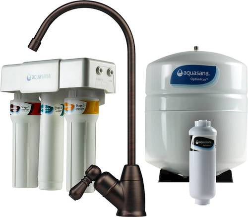 Aquasana 3-Stage Under Counter Water Filtration System with Faucet in Oil Rubbed