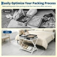 thumbnail image 5 of 2-Pack Luggage Rack,Folding Suitcase Stand with Storage Shelf and Nylon Straps,Premium Bamboo Luggage Rack,Holds Up to 150 Lb,Fits Most Luggage Sizes, for Bedrooms, Living Rooms, and Hotels, White, 5 of 8