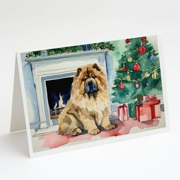Chow Chow Christmas Greeting Cards and Envelopes Pack of 8 7 in x 5 in