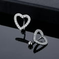thumbnail image 3 of 2pcs Love Heart Belly Button Rings Crystal CZ Pave Top Down 14G Surgical Steel Navel Reverse Hinged Belly Rings Body Piercing for Women Hypoallergenic Sexy Beach Summer Jewelry, 3 of 8