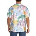 thumbnail image 3 of Balery Zebra Colourful Camisa Casual de Manga Corta con Botones para Hombre, Texturizada, Estilo Cubano, para Playa, Verano-X-Large, 3 of 5