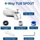 thumbnail image 3 of Caño de bañera con desviador superior de 5-1/2" con adaptador 4 en 1, conexión universal de cobre de 1/2", tubería de hierro de 1/2" y conexiones de tubería de hierro de 3/4", fácil instalación,, 3 of 5